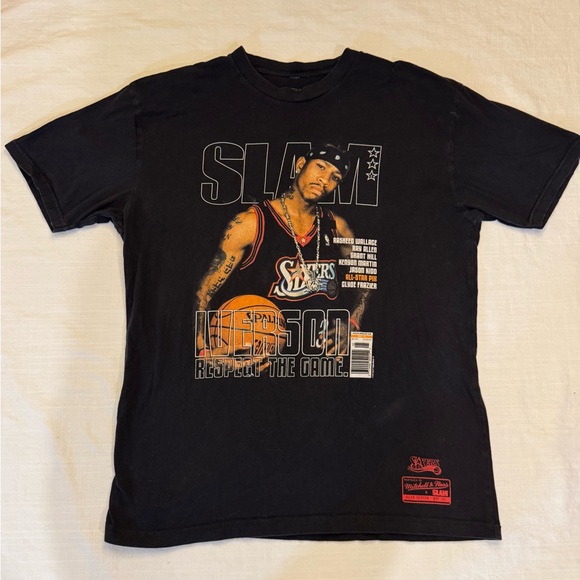 Mitchell‎ & Ness Allen Iverson Slam Magazine Graphic T-Shirt Black L - Picture 1 of 6